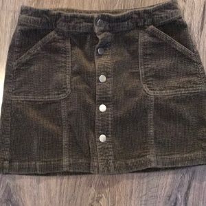 Super cute green/grey corduroy mini skirt